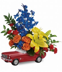 Living The Dream '65 Ford Mustang  from Mona's Floral Creations, local florist in Tampa, FL